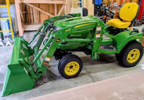 X739 with John Deere 120R loader and 120R LMC sub-frame kit