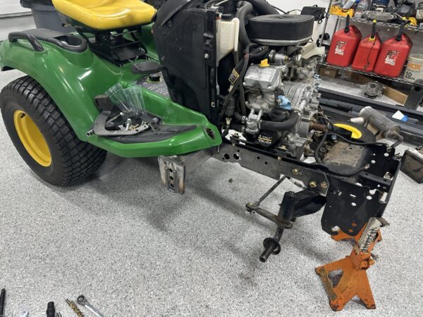 John Deere X720 Ultimate installation of landmconcepts (LMC) 120R sub-frame kit