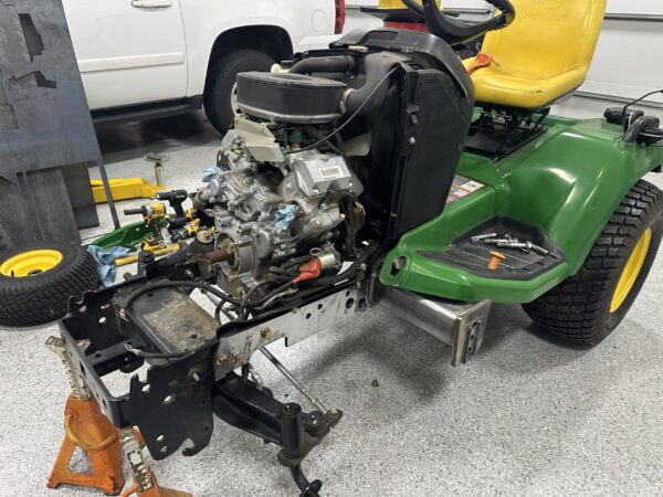 John Deere X720 Ultimate installation of landmconcepts (LMC) 120R sub-frame kit